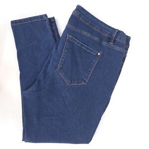 Curve Appeal Jeans Womens 20W Plus Blue Dark Wash High Rise‎ Minimalist Jegging